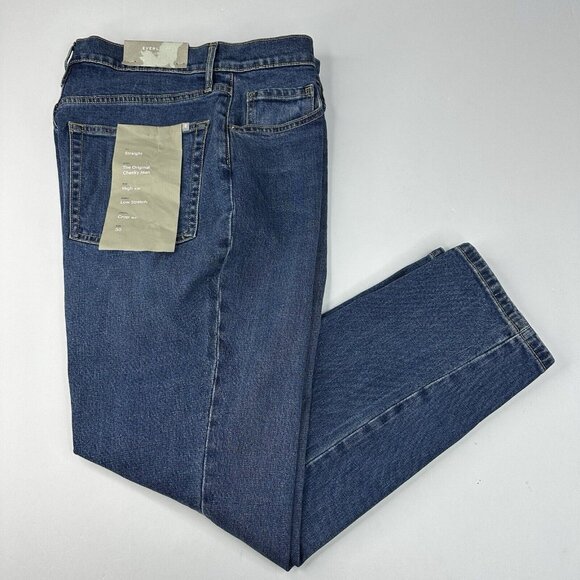 Everlane Women's‎ NWT Indigo The Original Cheeky Straight Jean W30 Crop/L26 - Picture 3 of 13